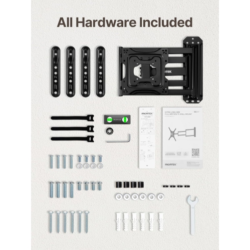 monTEK Long Arm TV Wall Mount for Most 23-65 Inch TVs, 37 Inch Long Extension TV Mount Swivel and Tilt, Full Motion Wall Mount TV Bracket Fit Max