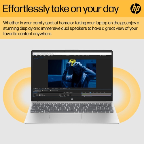 HP 15.6 inch Laptop, AMD Ryzen 3 7320U Processor, 8GB RAM LPDDR5, 256GB SSD, AMD Radeon Graphics, FHD IPS