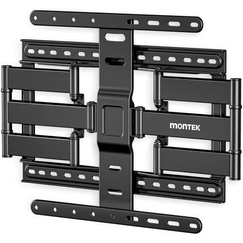 monTEK Ultra Slim TV Wall Mount for Most 37-75 inch TVs, 1.1" Thin Low Profile, Full Motion Dual Swivel Articulating Tilt 6 Arms, Max VESA 400x400mm,
