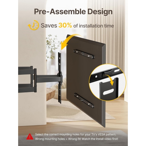 monTEK Ultra Slim TV Wall Mount for Most 37-75 inch TVs, 1.1" Thin Low Profile, Full Motion Dual Swivel Articulating Tilt 6 Arms, Max VESA 400x400mm,