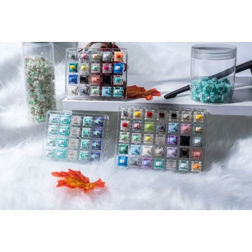 GATERON Keyboard Switches Tester, Magnetic Jade Oil King Milky Yellow Pro Oil King Baby Kangaroo Racoon Ink Wall Stem Box Black Pink for MX