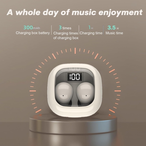 Invisible Mini Earbuds Wireless Bluetooth,Tiny Hidden Earbuds for Work,Small Headphones,Invisible Sleep Wireless Earphone for Side Sleepers-Beige