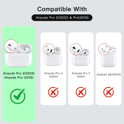 Case Cover for AirPods Pro 2/Pro,Protective Case with Keychain for AirPods Pro 2,Silicone Protective Cover for AirPods Pro 2