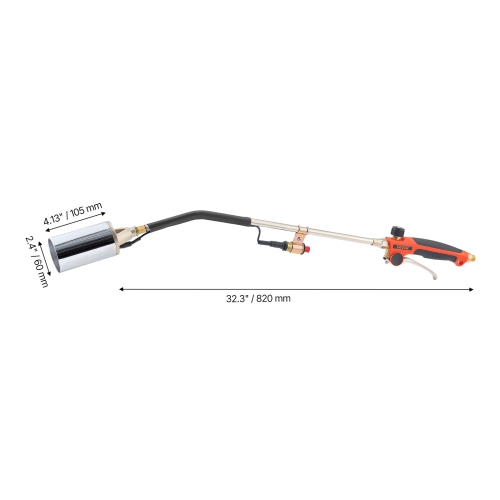 Brûleur à torche au propane à haut rendement VEVOR de 2 400&nbsp;000&nbsp;BTU, avec tuyau 10&nbsp;pi, chalumeau robuste avec flamme réglable et