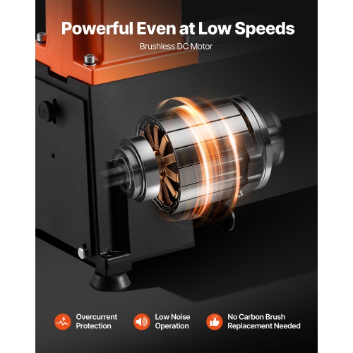 VEVOR 1 HP 12 x 18 in Workbench Woodworking Lathe,Benchtop Wood Lathe Machine with 0 to 3800 RPM Variable Speed,Brushless DC Motor, Cast Iron