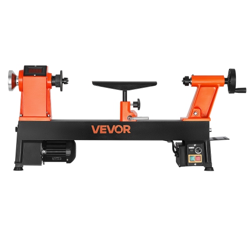 VEVOR 1 HP 12 x 18 in Workbench Woodworking Lathe,Benchtop Wood Lathe Machine with 0 to 3800 RPM Variable Speed,Brushless DC Motor, Cast Iron
