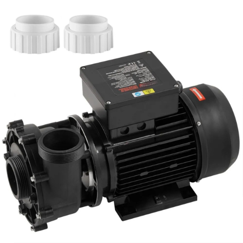 VEVOR 48HT1501-II 2-Speed SPA Pump, 48-Frame, AC 110-120V, 1.5HP/150GPM High Speed or 0.46HP/70GPM Low Speed, 2" Port, UL Tested,black