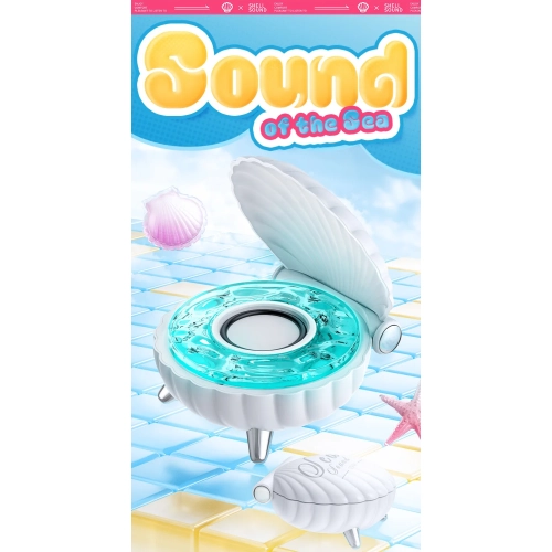 New Shell Bluetooth Speaker with Colorful Lights, Mini Portable Bluetooth Speaker for Bedrooms, Mini Portable Bluetooth Speaker with 7 Mood Lights -