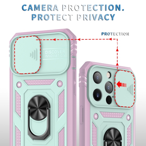 iPhone 13 Pro Max Case, Ring Sliding Window Protector, 3-in-1 Drop Protection - Red