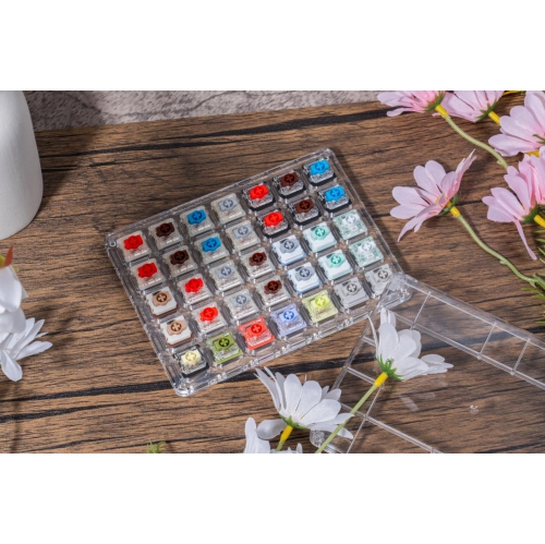 GATERON Low Profile Keyboard Switches Series, Jade Pro Chocolate Banana Grey Heron Switches Compatible for Low Profile Gaming Keyboard