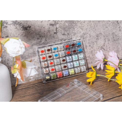 GATERON Low Profile Keyboard Switches Series, Jade Pro Chocolate Banana Grey Heron Switches Compatible for Low Profile Gaming Keyboard