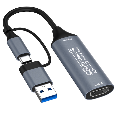 GREEN SCENIC  HDMI to USB/type-C Capture Card, Driver-Free, Plug And Play, Supports 4K Loop-Through 1080P60 Output HD Recording, Suitable For