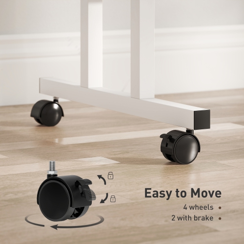 HOMCOM Mobile Stand Up Desk, Height & Angle Adjustable Computer Desk with Wheels for Standing or Sitting, Portable Laptop Table for Home Office, Black