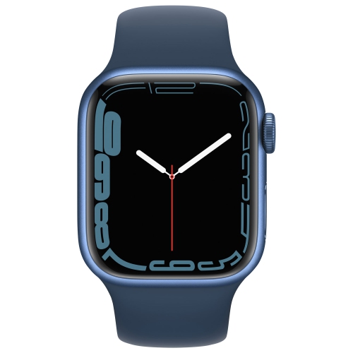 Boîte ouverte - Apple Watch Series 7 avec boîtier en aluminium bleu 41 mm et bracelet sport bleu abysse