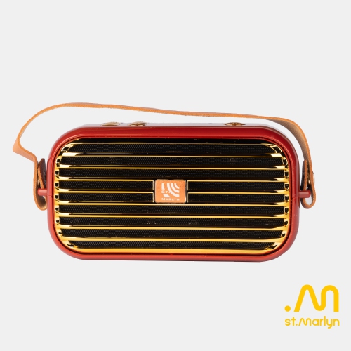 St.Marlyn X7, 3D Surround Portable Retro Bluetooth Speaker with TWS Stereo Pairing, Double Bass Horn, FM Radio, Voice Call, USB/TF Card Support,