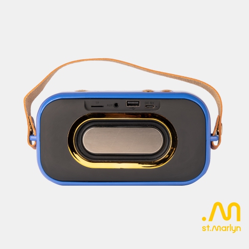 St.Marlyn X7, haut-parleur portatif rétro Bluetooth ambiophonique 3D avec jumelage stéréo TWS, klaxon double basse, radio FM, appel vocal, prise en