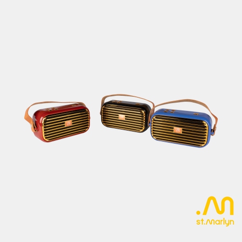 St.Marlyn X7, 3D Surround Portable Retro Bluetooth Speaker with TWS Stereo Pairing, Double Bass Horn, FM Radio, Voice Call, USB/TF Card Support,