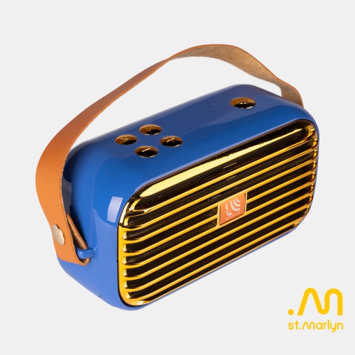 St.Marlyn X7, 3D Surround Portable Retro Bluetooth Speaker with TWS Stereo Pairing, Double Bass Horn, FM Radio, Voice Call, USB/TF Card Support,