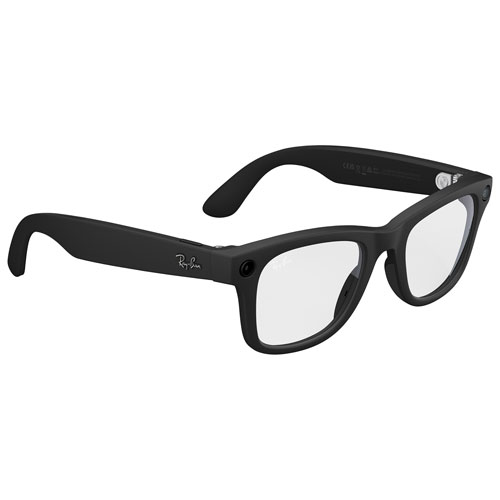 Lunettes Wayfarer de Ray-Ban | Meta avec IA, photo, vidéo, audio et messagerie - Noir mat/Transparent