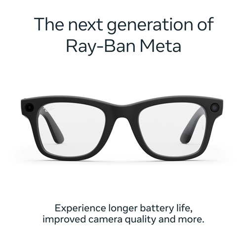 Lunettes Wayfarer de Ray-Ban | Meta avec IA, photo, vidéo, audio et messagerie - Noir mat/Transparent