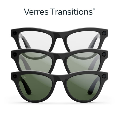 Ray-Ban | Meta Skyler Glasses with AI, Photo, Video, Audio & Messaging - SShiny Black/Transitions Graphite Green