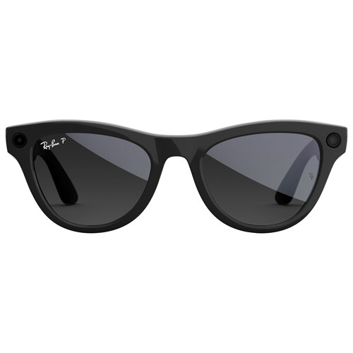 Ray-Ban | Meta Skyler (Gen 2) Glasses with AI, Photo, Video, Audio & Messaging - Shiny Black/Polarized Gradient Graphite lenses