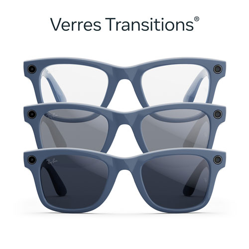 Lunettes Wayfarer de Ray-Ban | Meta avec IA, photo, vidéo, audio et messagerie - Bleu cosmique brillant/Transitions saphir - Grand