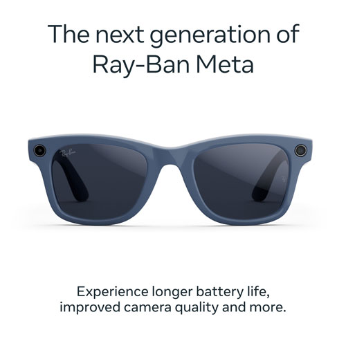 Lunettes Wayfarer de Ray-Ban | Meta avec IA, photo, vidéo, audio et messagerie - Bleu cosmique brillant/Transitions saphir - Grand
