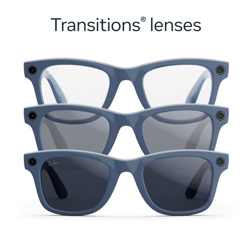 Lunettes Wayfarer de Ray-Ban | Meta avec IA, photo, vidéo, audio et messagerie - Bleu cosmique brillant/Transitions saphir - Grand