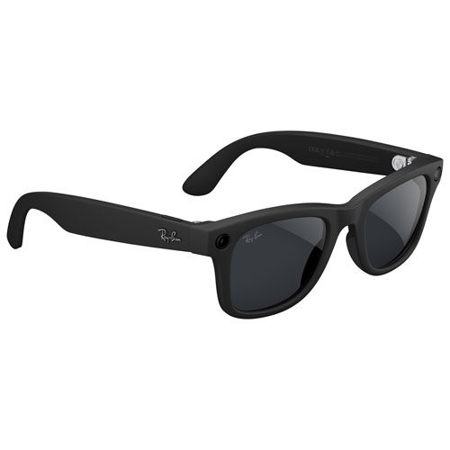 Ray-Ban | Meta Wayfarer Glasses with AI, Photo, Video, Audio & Messaging - Matte Black/Transitions Grey - Large