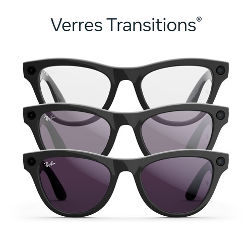 Ray-Ban | Meta Skyler (Gen 2) Glasses with AI, Photo, Video, Audio & Messaging - Shiny Black/Transitions Amethyst