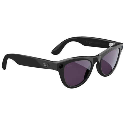 Ray-Ban | Meta Skyler Glasses with AI, Photo, Video, Audio & Messaging - Shiny Black/Transitions Amethyst