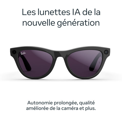 Ray-Ban | Meta Skyler Glasses with AI, Photo, Video, Audio & Messaging - Shiny Black/Transitions Amethyst