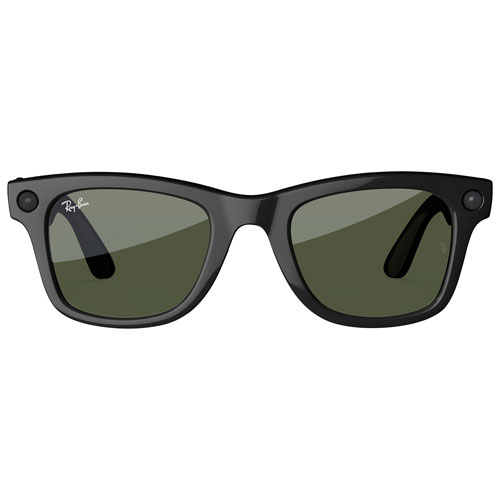 Ray-Ban | Meta Wayfarer Glasses with AI, Photo, Video, Audio & Messaging - Shiny Black/Green