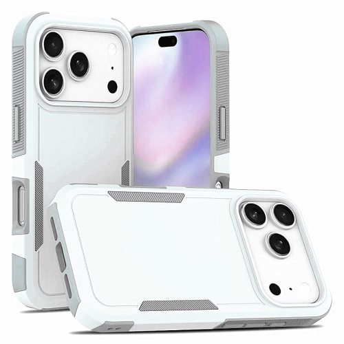 [CS] Dual Layers Heavy Duty Rubber Armor Hard Case Cover for iPhone 17 Pro Max, White