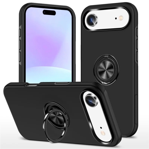 [CS] Hybrid Magnetic Kickstand Invisible Ring Case Cover for iPhone 17 Air, Black
