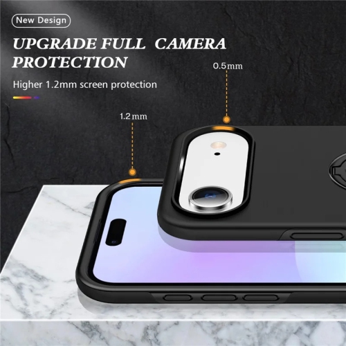 [CS] Hybrid Magnetic Kickstand Invisible Ring Case Cover for iPhone 17 Air, Black