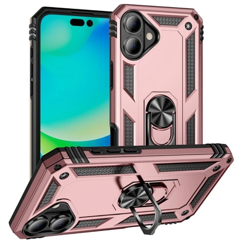 [CS] Étui rigide hybride avec béquille avec support magnétique pour iPhone 17, rose doré
