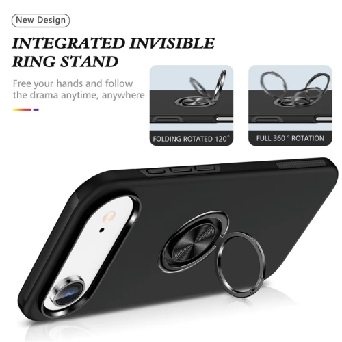 [CS] Hybrid Magnetic Kickstand Invisible Ring Case Cover for iPhone 17 Air, Purple