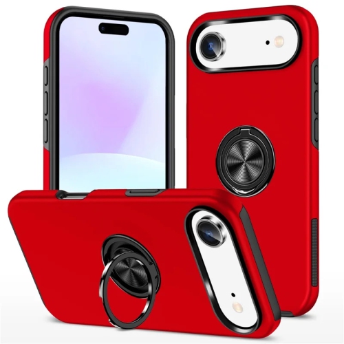 [CS] Étui magnétique hybride avec anneau invisible pour iPhone 17 Air, rouge