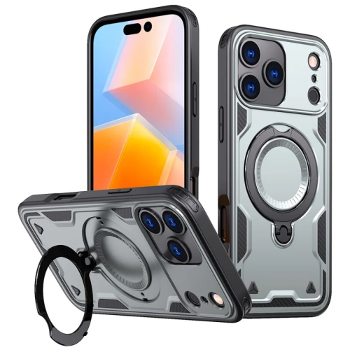 [CS] Shockproof Kickstand Magsafe Case Cover with Ring Stand for iPhone 17 Pro Max, Grey
