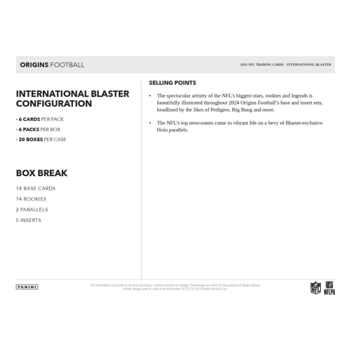 PANINI ORIGINS FOOTBALL 2024 INT BLASTER