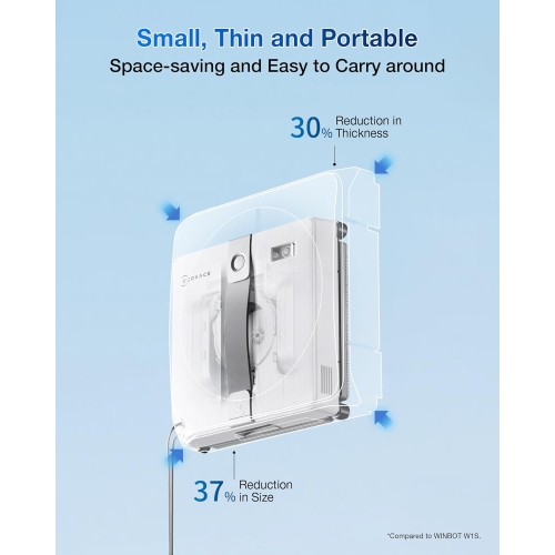 Remis à neuf - Mini robot de nettoyage pour fenêtres WINBOT d'ECOVACS - Design compact, deux buses