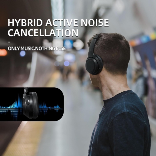 SoundMAGIC P60BT Audiophile Headphone Wireless Bluetooth HiFi Stereo Sound Best Over-Ear Music Headset with Active Noise Cancelling, HD MIC, Touch