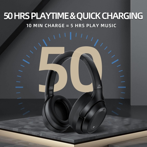 SoundMAGIC P60BT Audiophile Headphone Wireless Bluetooth HiFi Stereo Sound Best Over-Ear Music Headset with Active Noise Cancelling, HD MIC, Touch