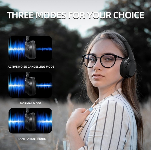 SoundMAGIC P60BT Audiophile Headphone Wireless Bluetooth HiFi Stereo Sound Best Over-Ear Music Headset with Active Noise Cancelling, HD MIC, Touch