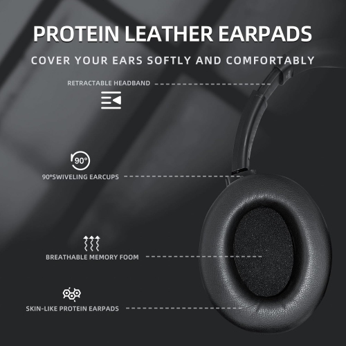 SoundMAGIC P60BT Audiophile Headphone Wireless Bluetooth HiFi Stereo Sound Best Over-Ear Music Headset with Active Noise Cancelling, HD MIC, Touch