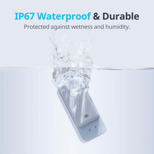 SwitchBot WiFi Water Sensor, 100dB Adjustable Alerts & App Alerts, IP67 Waterproof, Smart Water Leak Detector for Kitchen, Bathroom, Basement, No Hub