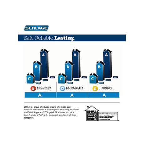 Pêne dormant intelligent 626 Connect BE469ZP CEN de Schlage avec alarme, bordure Century, chrome satiné, compatible Z-Wave Plus