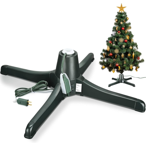 Support de sapin de Noël à base rotative électrique rotative à 360 degrés pour un maximum de 7. 5&nbsp;pi Arbres des fêtes artificiels